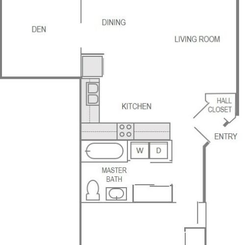 Nantucket Gate Apartment Layout- 2 Bedroom (Den)