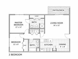 floor plan image of a 2 bedroom apartment home