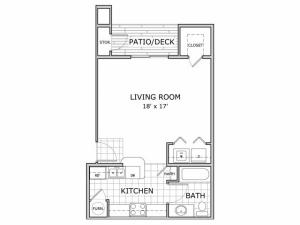 studio apartment floor plan image