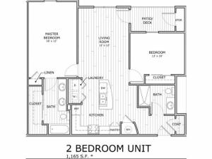 floor plan image of 2 bedroom apartment home at Coryell Commons in Springfield, MO