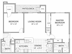 Sherwood Village 2 bedroom floor plan