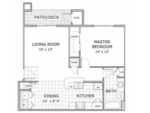 Sherwood Villlage 1 Bedroom floor plan