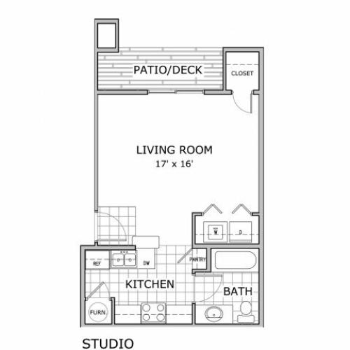 floor plan image of studio apartment