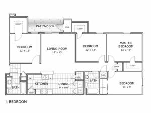 furnished 4 bedroom apartment floor plan image