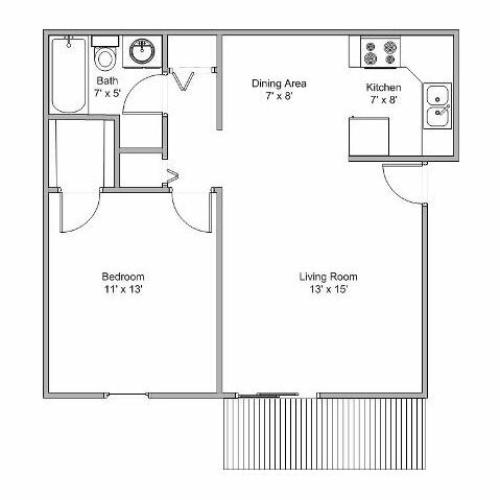1 bedroom apartment floor plan image