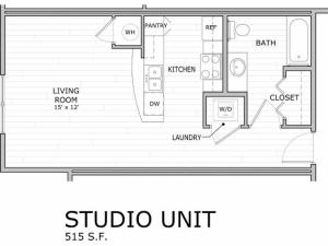 floor plan image of studio apartment