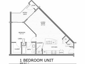 floor plan image of 1 bedroom apartment at Coryell Commons
