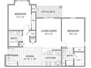floor plan image of 2 bedroom apartment at Marion Park