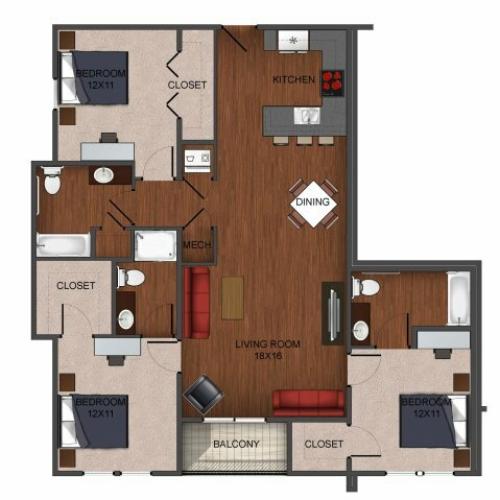 3 bedroom apartment home at Township 28