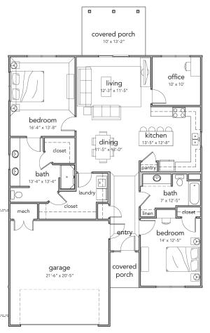 2 Bedroom Deluxe Floor Plan Image
