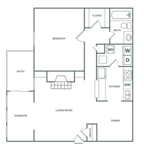 1ARE - 1 Bedroom - Elite Floor Plan Image