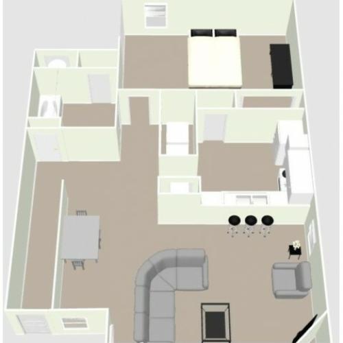 A1 - 1 Bedroom Floor Plan Image