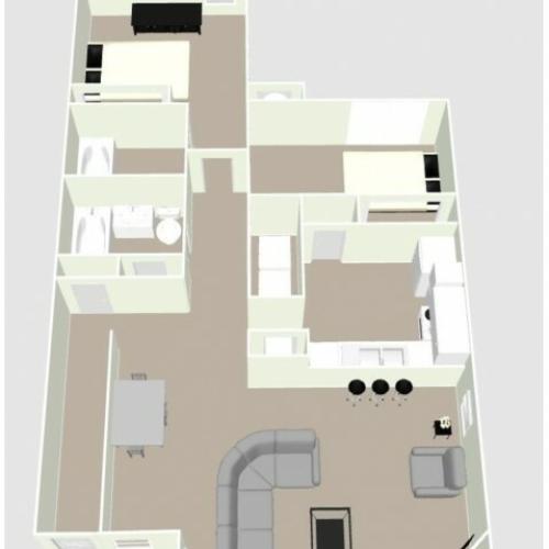 B1 - 2 Bedroom Floor Plan Image