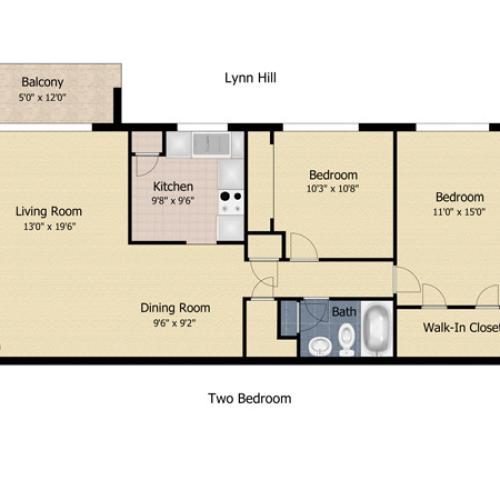 One Bedroom 1 Bed Apartment Lynn Hill