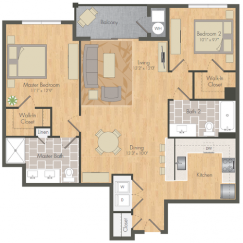 Ash 2 Bed Apartment Apex At 290 Elmsford Luxury Apartments