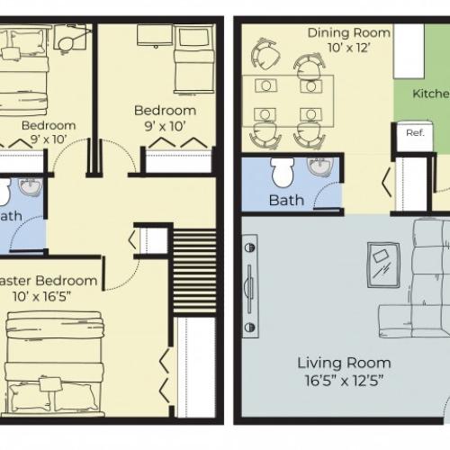 Two Bedroom Townhouse 2 Bed Apartment Hilltop By Princeton