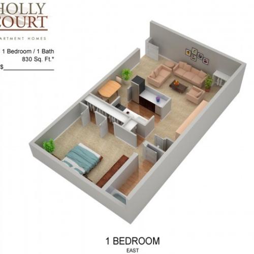 1w Wd 1 Bed Apartment Holly Court Apartment Homes