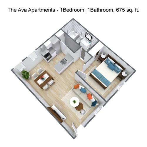 2x2 2 Bed Apartment The Ava Apartments, LLC
