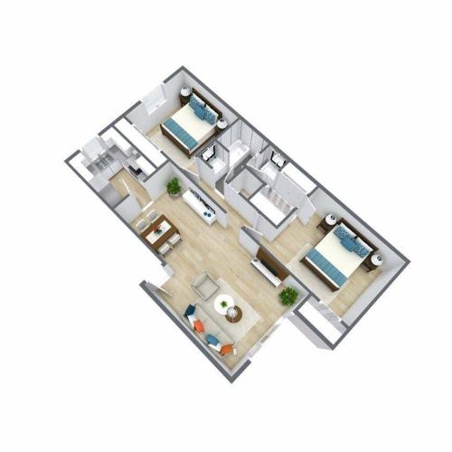 2X2 Large | 2 Bed Apartment | The Rio Apartments