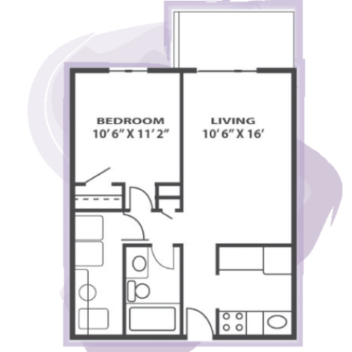 2 Bed/1Bath CAB2 2 Bed Apartment Live Active