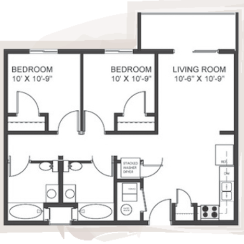 2 Bed/1Bath CAB2 2 Bed Apartment Live Active