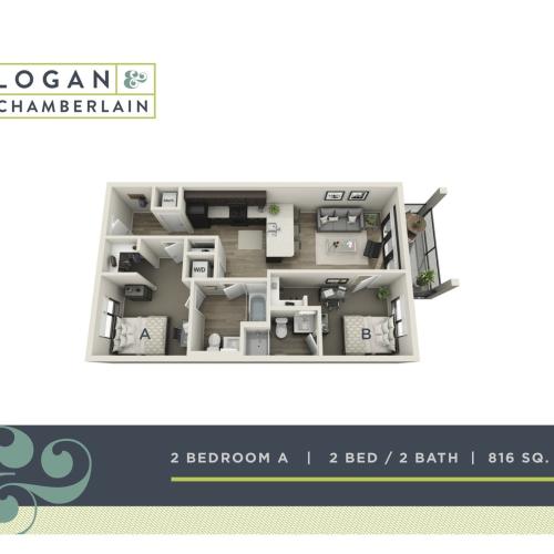 1 Bed, 1 Bath Corner 1 Bed Apartment Logan and Chamberlain