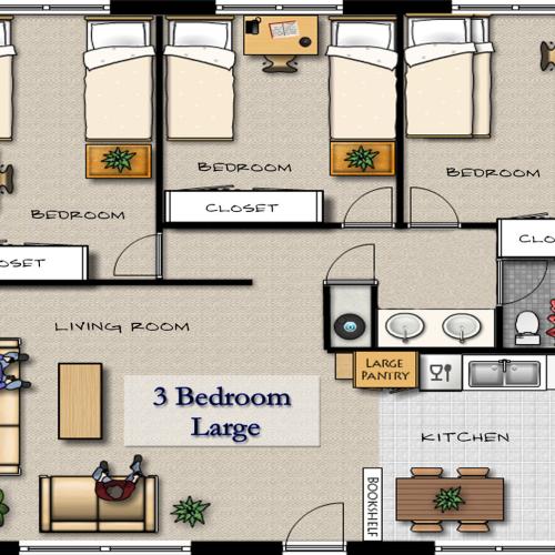 Standard 2bd1ba 2 Bed Apartment King Henry Apartments