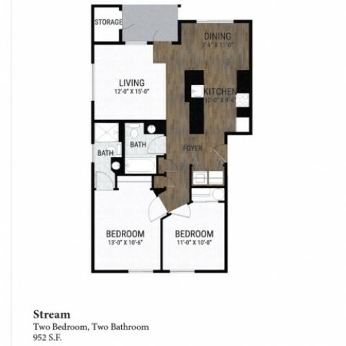 Creek (Timberridge) | 1 Bed Apartment | Timberridge Place Apartment Homes