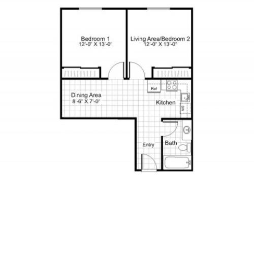 B2A 2 Bed Apartment Colonial Village Apartments