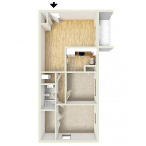 One Bedroom 1 Bed Apartment Oaktree Apartments