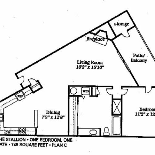 The Palamino 1 Bed Apartment CULPEPER FARMS LLC