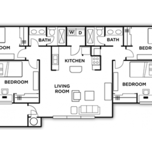 2 Bedroom, 2 Bath | 2 Bed Apartment | Commons Apartments