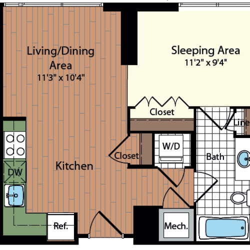 Franklin 2 Bed Apartment Meridian at Mt Vernon Triangle