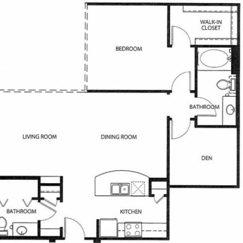 Two Bedroom Two Bath 1196 Square Feet B2 1 Floor Plan