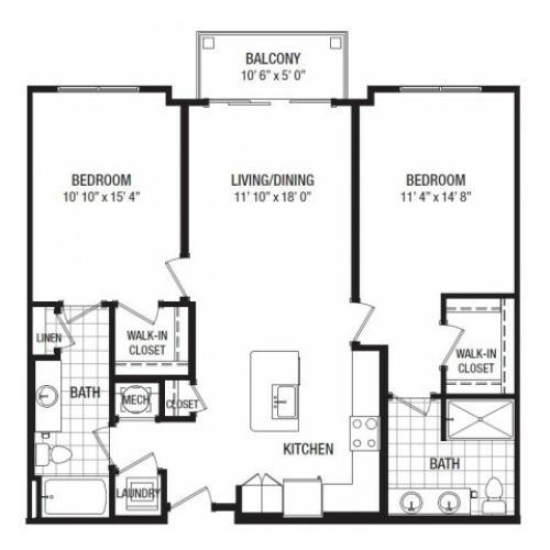 2 Bed 2 Bath Apartment In Towson Md The Southerly