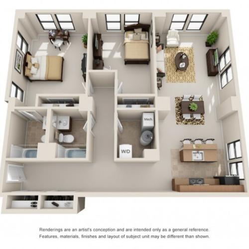 The High 2 Bed Apartment Seneca