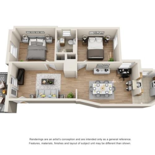 2 Bedroom 2 Bathroom 2 Bed Apartment Pierce Arrow