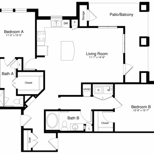 B2 Floor Plan | The Enclave at Mira Lagos  | Apartments Grand Prairie TX