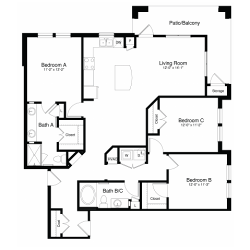 C1 Floor Plan | The Enclave at Mira Lagos  | Apartments Grand Prairie TX