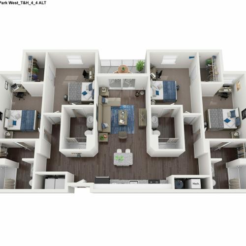 4 Bedroom 4 Bathroom Floor Plan