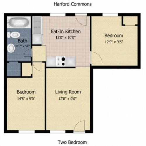 2 Bedroom Townhome 2 Bed Apartment Harford Commons