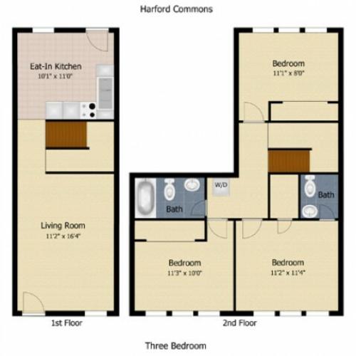 1 Bedroom Townhome 1 Bed Apartment Harford Commons