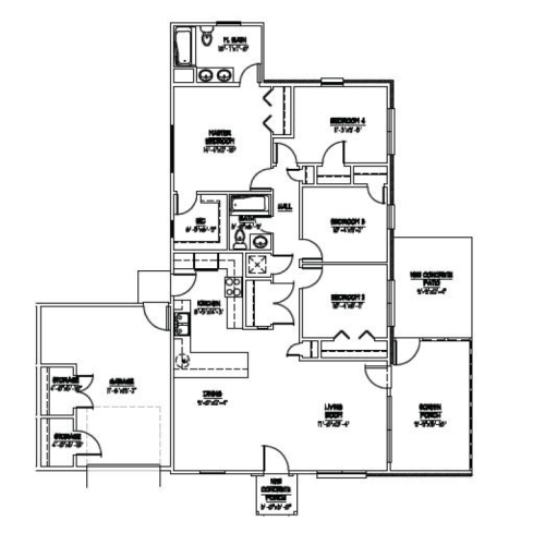 4 Bedroom Floor Plan | camp lejeune rental homes | Atlantic Marine Corps Communities at Camp Lejeune