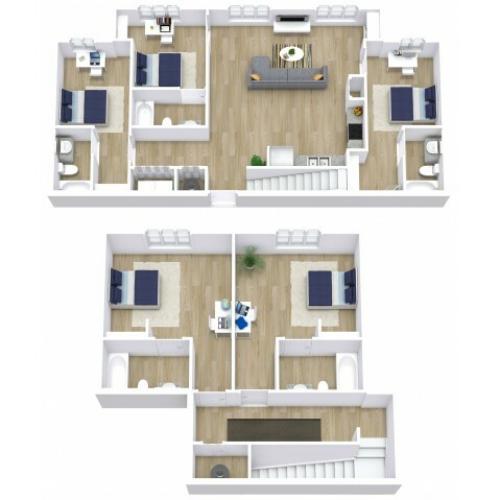 A five bedroom, five bathroom apartment. | Apartments in Daytona Beach, FL | Bellamy Daytona