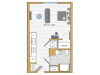 Studio Floor Plan | The Chandler | Bedford Apartments