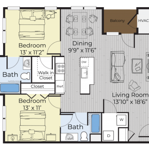 two bedroom annex floor plan