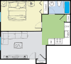 One Bedroom Floor Plan B