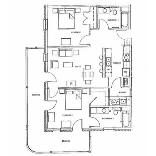 2 Bed 2 Bath Apartment In New Orleans La River Garden On St