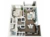 Allegre Floor Plan | 1 Bedroom with 1 Bath | 727 Square Feet | The Marq Highland Park | Apartment Homes