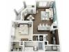 Aura Floor Plan | 1 Bedroom with 1 Bath | 860 Square Feet | The Marq Highland Park | Apartment Homes